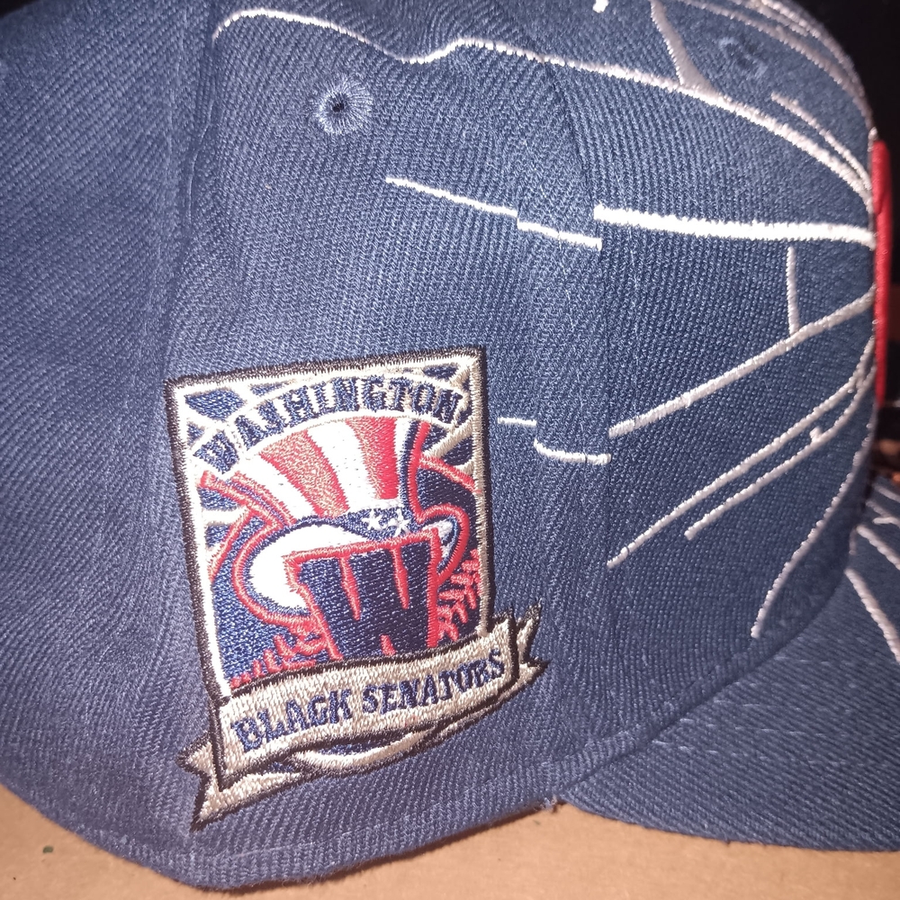 Washington Black Senators Navy and Red Fitted Baseball Cap Size 8 - Picture 2 of 4